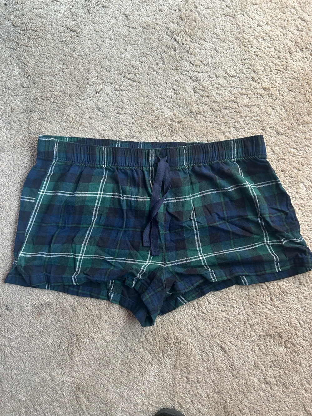 Old Navy Green and Navy Plaid Lounge Shorts